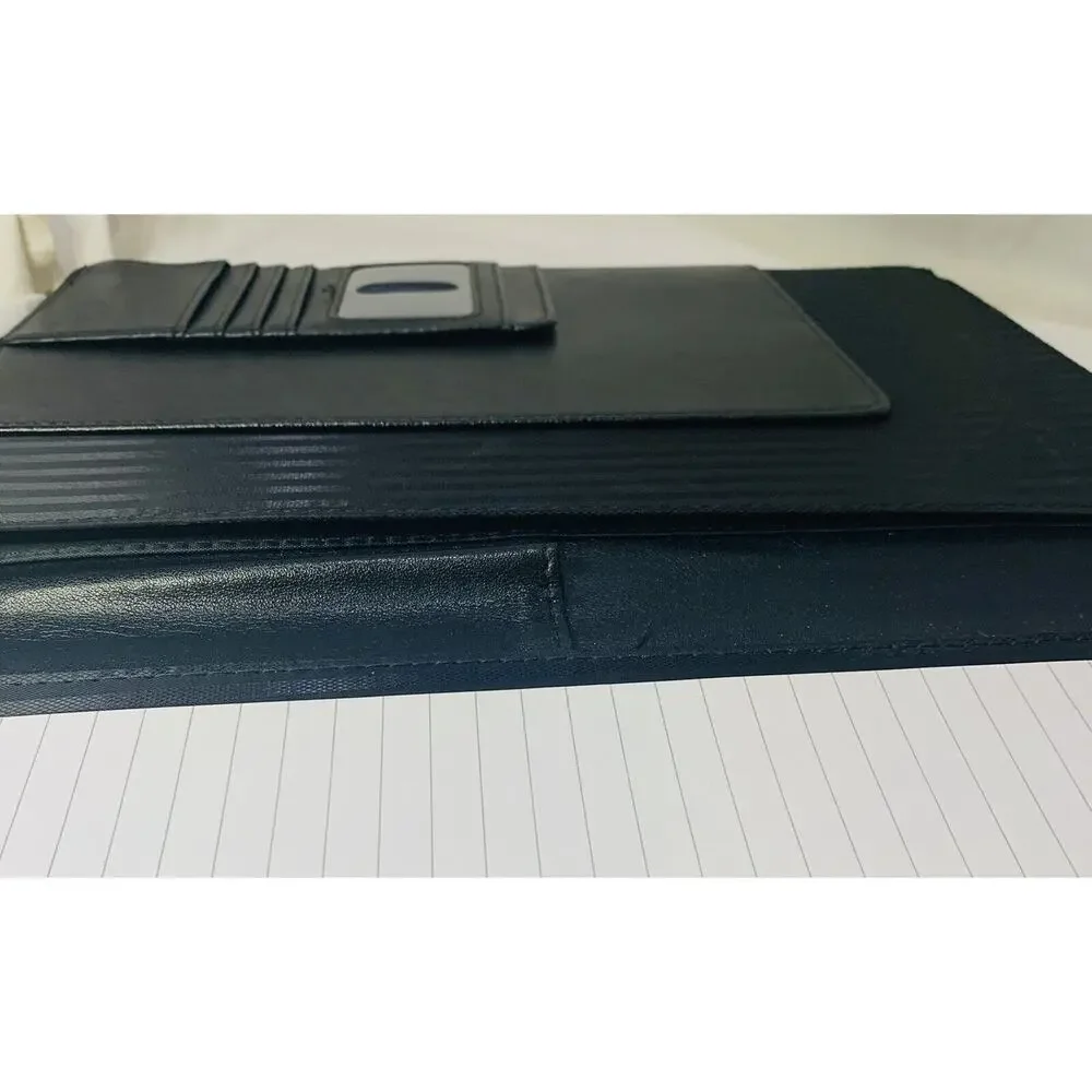 Case-it Padfolio Black Executive Leatherette Pockets Letter Size Writing Pad